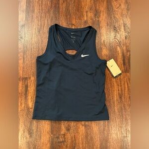 Nike Women's Navy Blue Tank Top with Logo